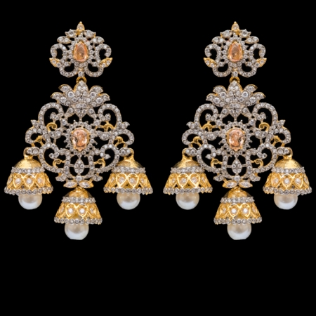 JBH-ER 1021 ( Price 5500 ) ( Gold & Silver plated ) length 2.8 inches