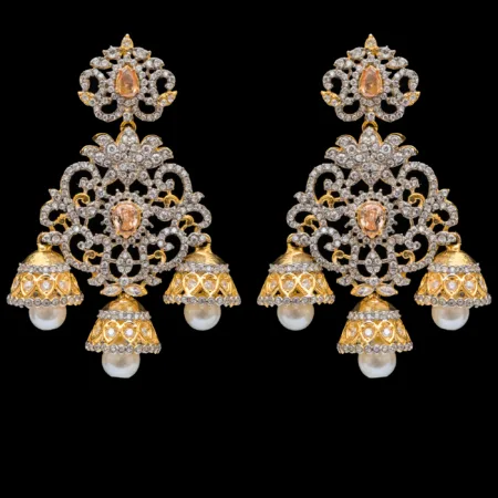 JBH-ER 1021 ( Price 5500 ) ( Gold & Silver plated ) length 2.8 inches
