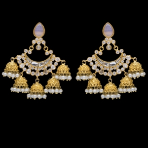 Gold-Plated Kundan Jhumka